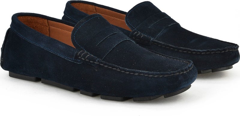 , Men's Genuine Leather Shoes 141423Z41 Navy Blue