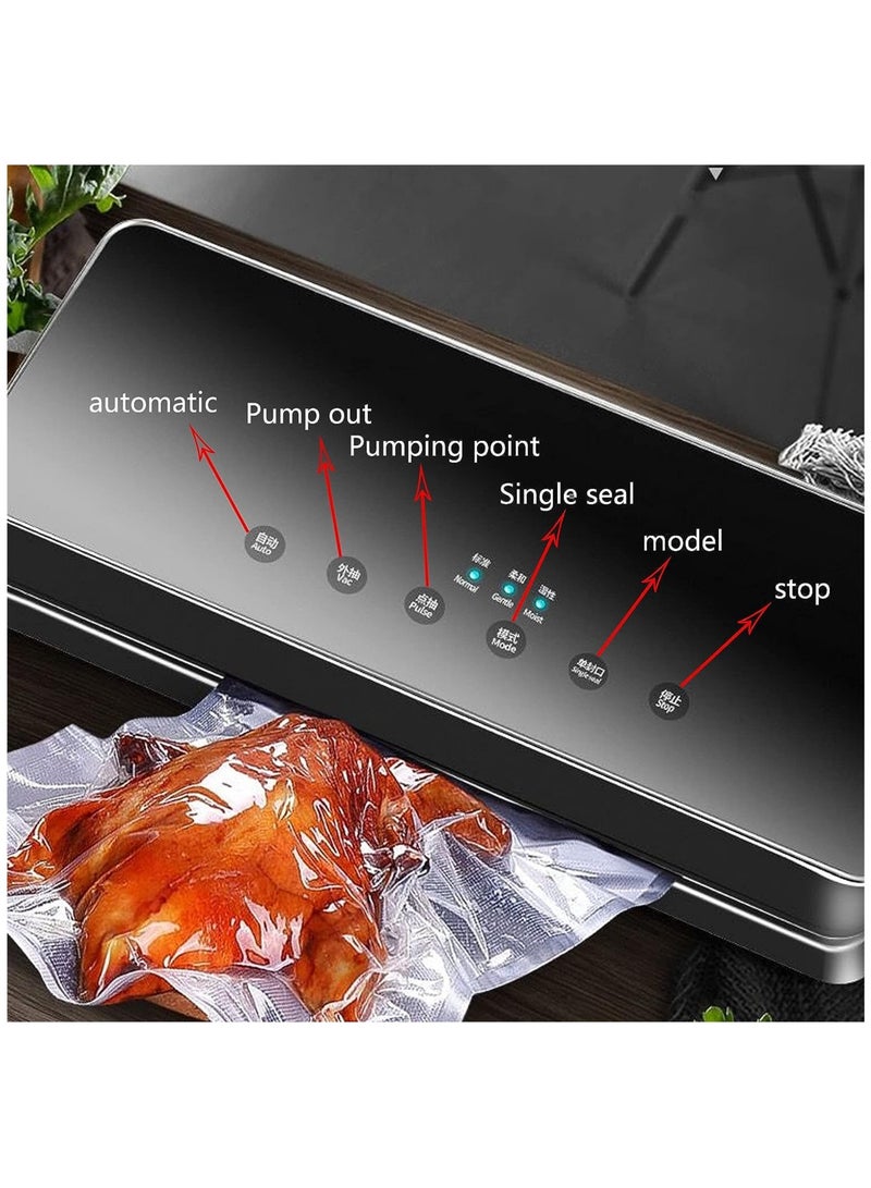 Vacuum Sealer Machine, Food Sealer Machine Automatic Manual for Dry And Moist Food Fresh Preservation, One-Touch Automatic Vacuum Packing Machine