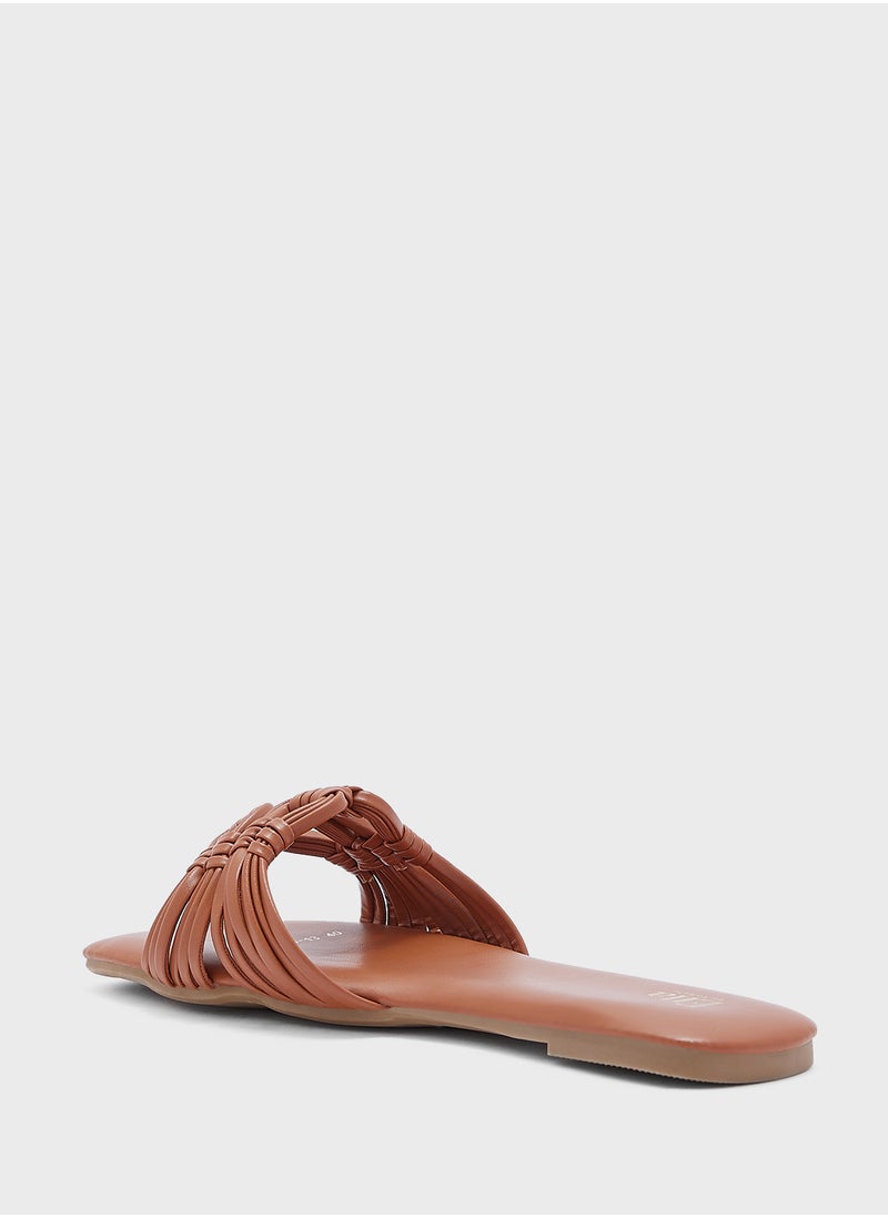 Weave Detail Flat Sandal