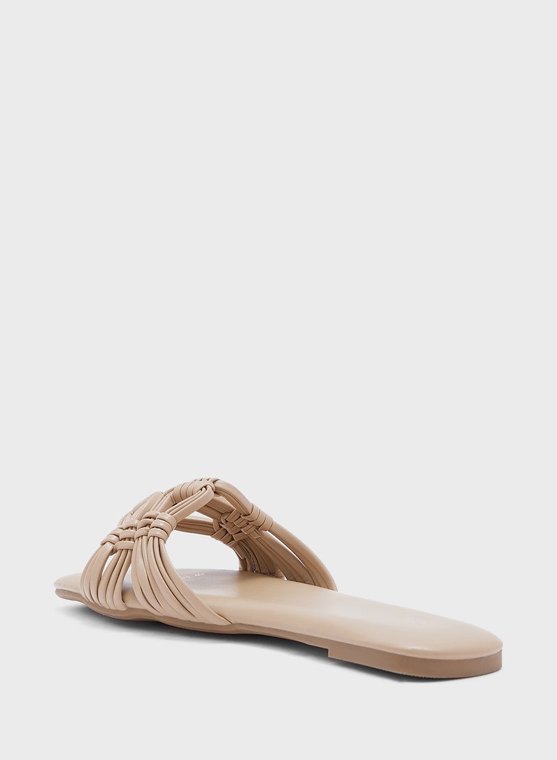 Weave Detail Flat Sandal