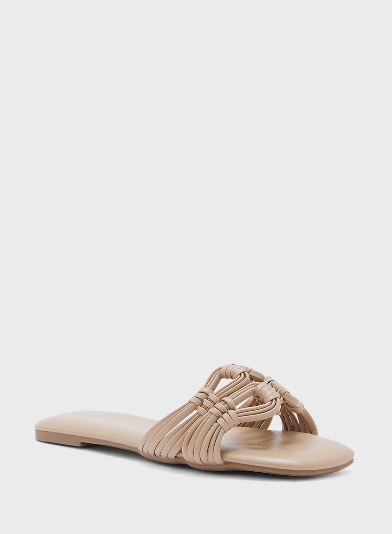 Weave Detail Flat Sandal