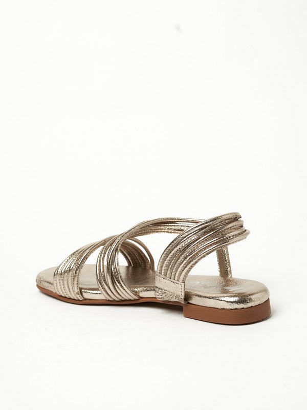 Y.SO Ladies Flat Sandals With Back Strap Rose Gold | Made In India