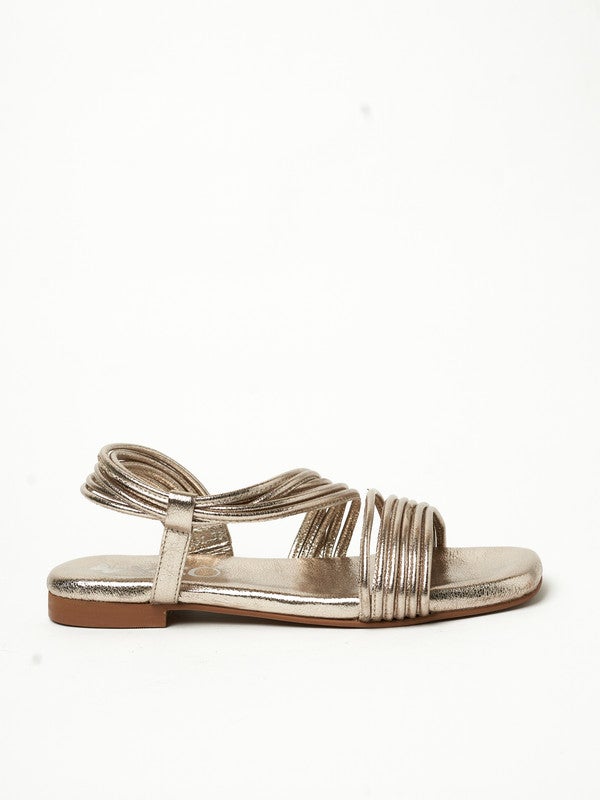 Y.SO Ladies Flat Sandals With Back Strap Rose Gold | Made In India