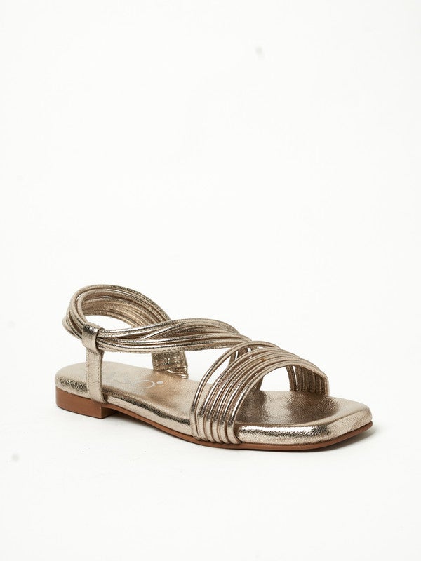 Y.SO Ladies Flat Sandals With Back Strap Rose Gold | Made In India