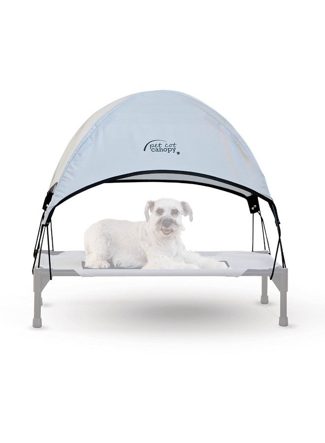 Pet Cot Shade Canopy For Elevated Outside Dog Beds, Dog Sun Umbrella Canopy For Dog Cots (Cots Sold Separately), Gray, Medium 32 X 25 Inches