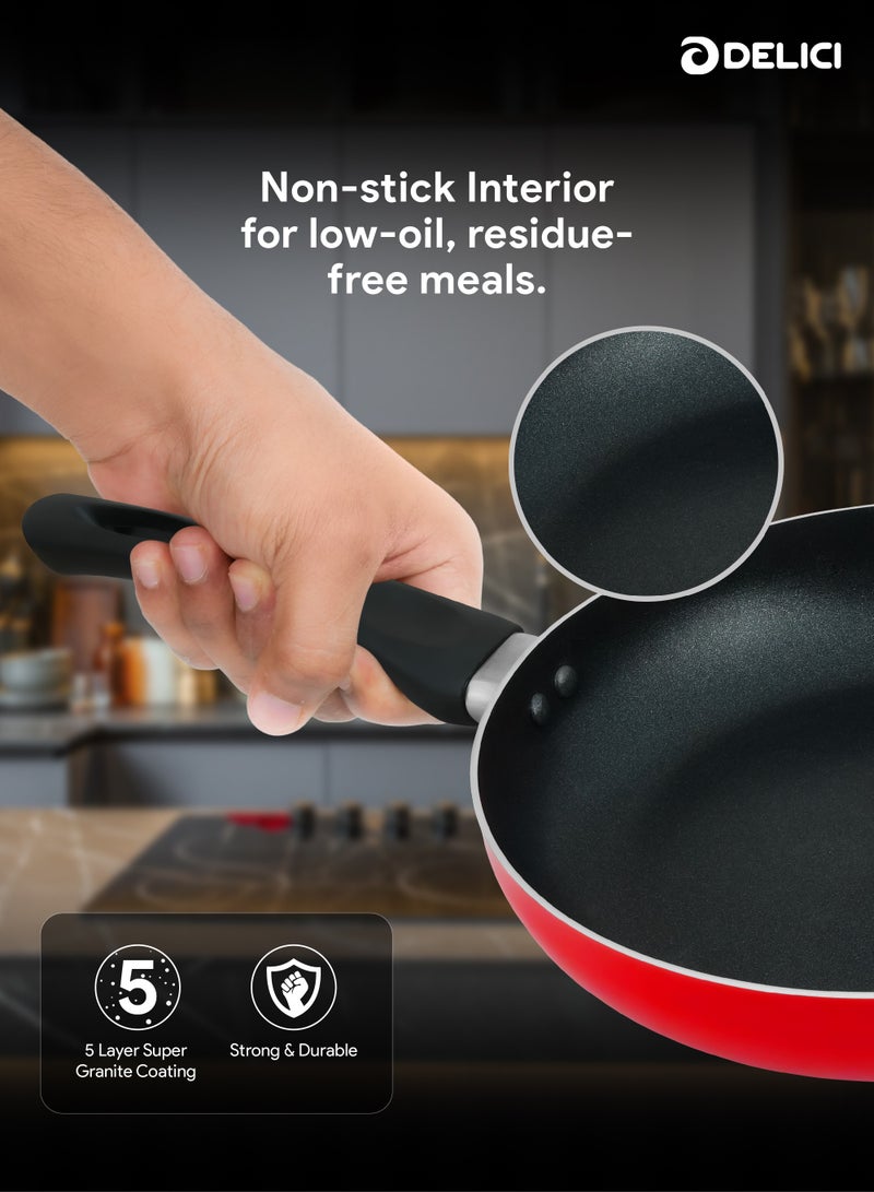 10 Piece Nonstick Cookware Set with Tempered Glass Lids, Heat Resistant Handles, 10X Tougher Nonstick Coating, Quick & Even Heat Distribution, Includes Saucepan, Wokpan, Frypan & Milkpan Kitchen Cooking Food Preparation Set - NCS10R