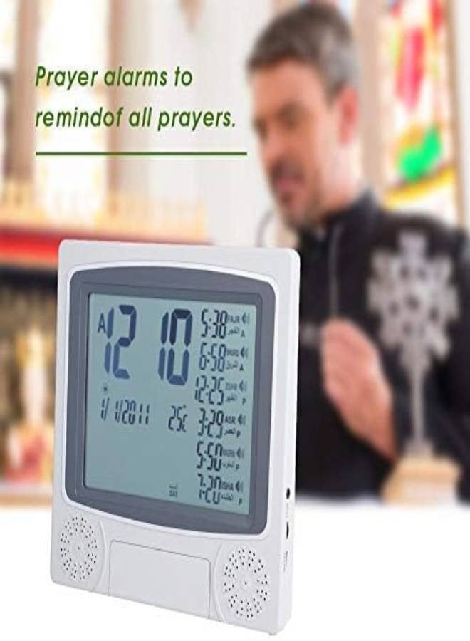 Muslim Azan Clock - Model 4010 with Five Daily Prayer Alarms and US City Guide – ZOON (Gray)