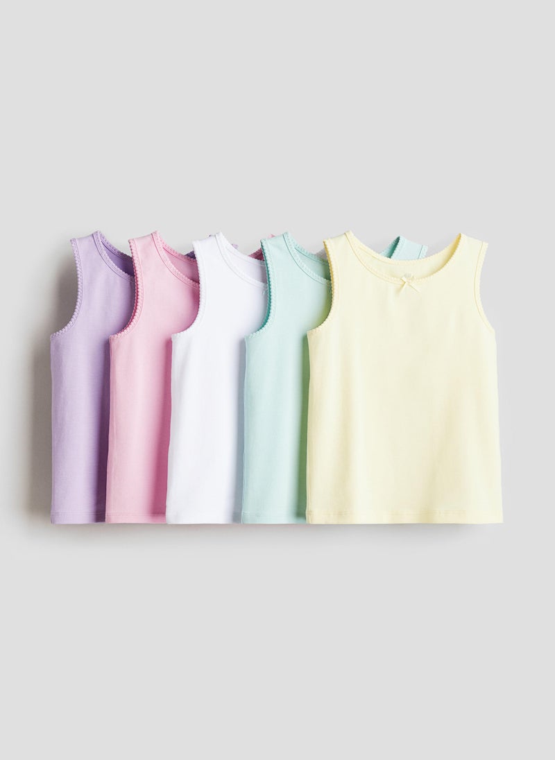 5-Pack Scallop-Edge Vest Tops