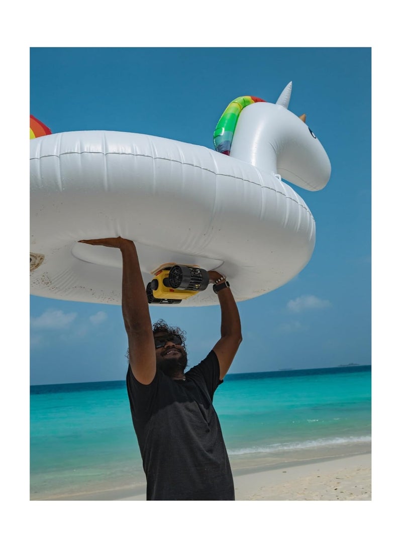 MADNESS SPORTS TRADING LEFEET Unicorn Shaped Inflatable Rider Float with Remote Control Seagull C1 Accessories Can Use in Swimming Pools Sea Also Used for Kids.