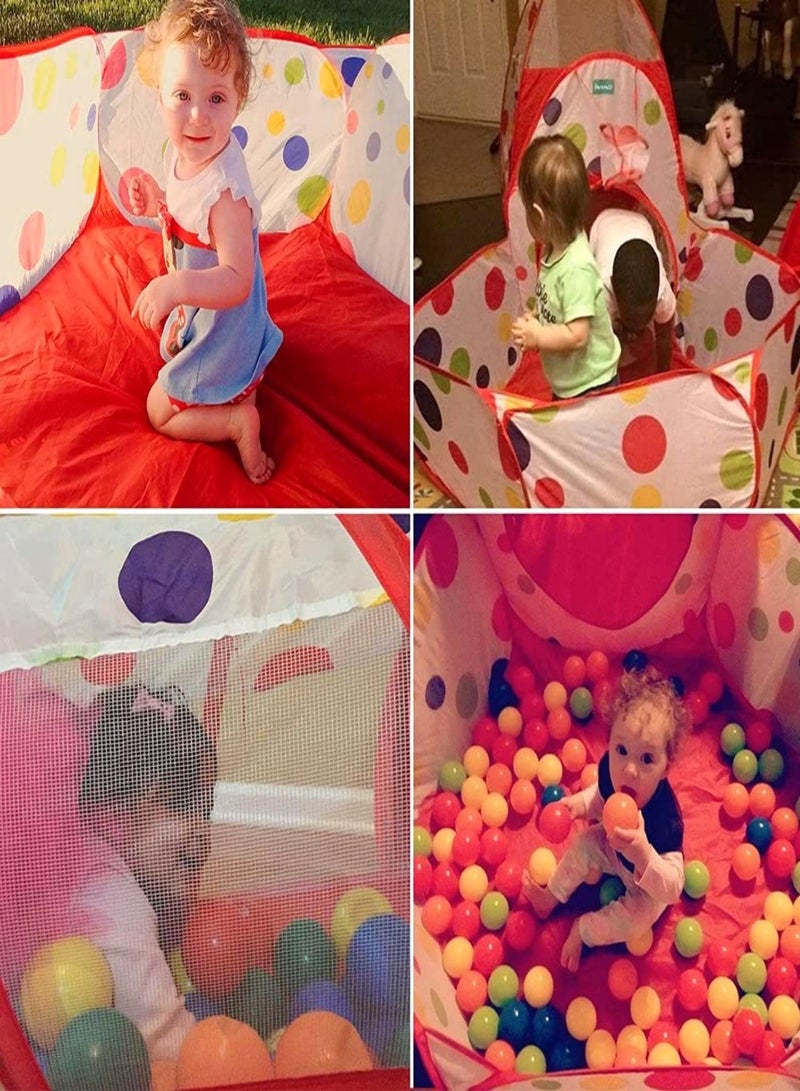 3-in-1 Folding 3pc Kids Play Tent with Tunnel,Play Crawl Tunnel for Boys,Girls,Babies & Toddlers Ball Pit Pop Up Playhouse Tent with Zippered Storage Bag