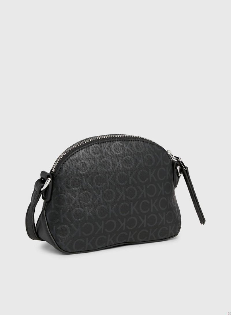 Women's Small Logo Crossbody Bag - Polyester, Black