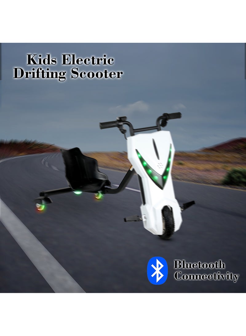 36V High-Power 360° Electric Stunt Drifting Scooter For Kids & Adults - Adjustable Body With Bluetooth & Protective Gear, 3 Speed Modes, 250W Brushless Motor, 8-15 Km/H With 80 Kg Load, Age 6+ Noon Exclusive Series - White