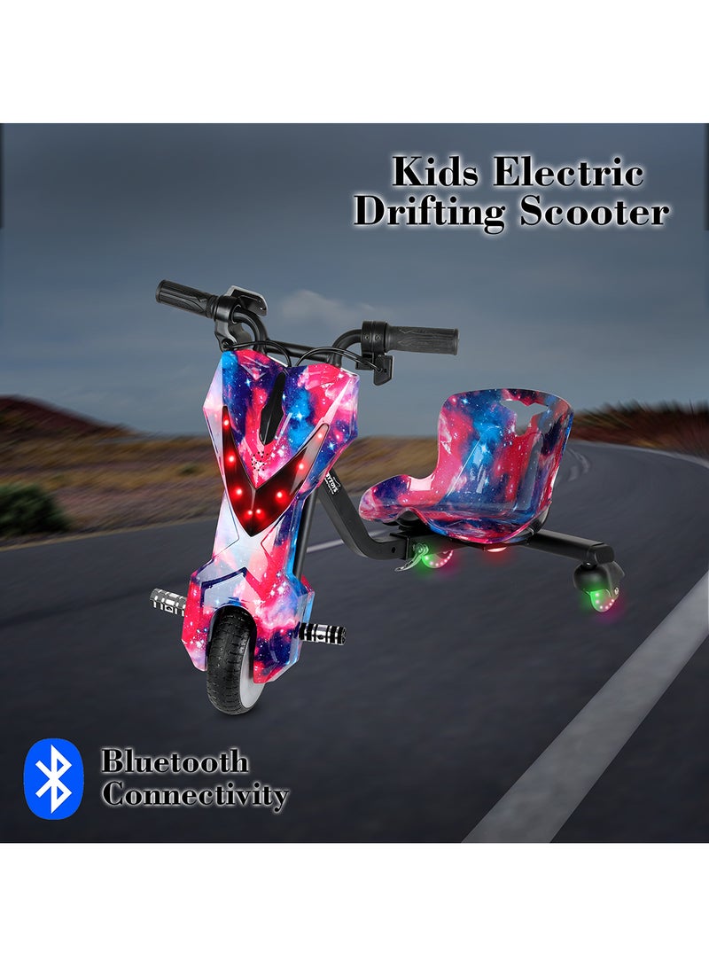 Mini 36V High-Power 360° Electric Stunt Drifting Scooter For Kids & Adults - Adjustable Body With Bluetooth & Protective Gear, 3 Speed Modes, 250W Brushless Motor, 8-15 Km/H With 80 Kg Load, Age 6+ Noon Exclusive Series - Candy Pink Blue