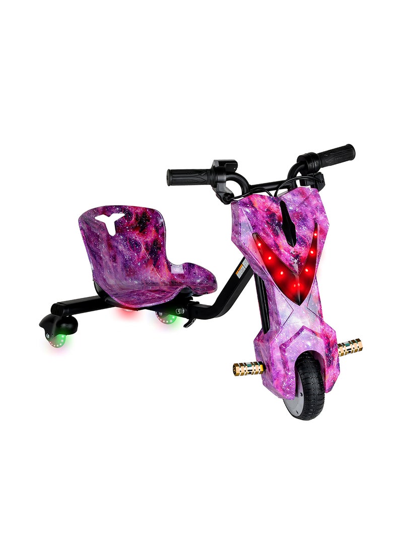 Mini 36V High-Power 360° Electric Stunt Drifting Scooter For Kids & Adults - Adjustable Body With Bluetooth & Protective Gear, 3 Speed Modes, 250W Brushless Motor, 8-15 Km/H With 80 Kg Load, Age 6+ Noon Exclusive Series - Purple