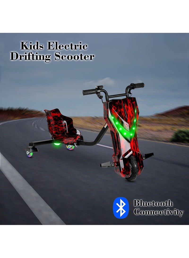 36V High-Power 360° Electric Stunt Drifting Scooter For Kids & Adults - Adjustable Body With Bluetooth & Protective Gear, 3 Speed Modes, 250W Brushless Motor, 8-15 Km/H With 80 Kg Load, Age 6+ Noon Exclusive Series - Electric Red