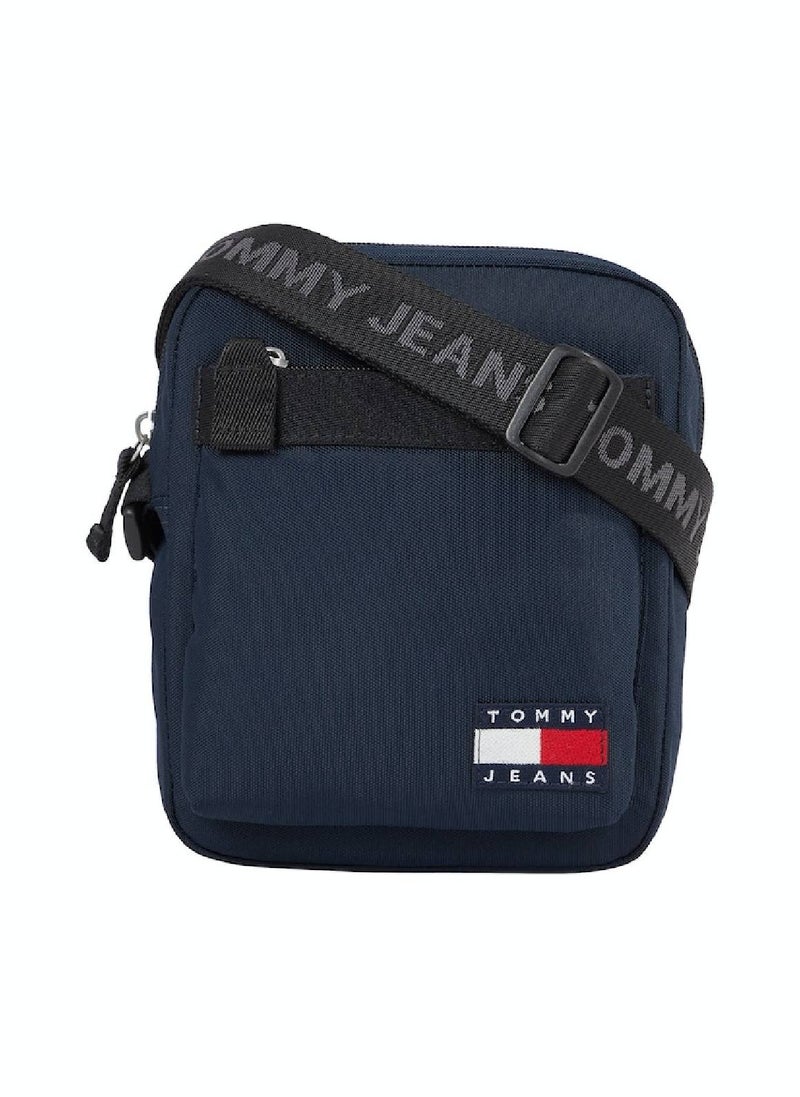 Men's Essential Logo Small Reporter Bag -  Textured finish, Navy