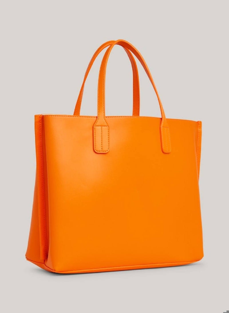 Women's Iconic Tommy Satchel - faux leather, Orange