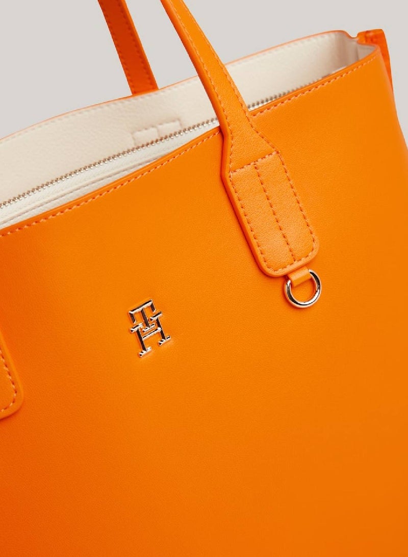 Women's Iconic Tommy Satchel - faux leather, Orange