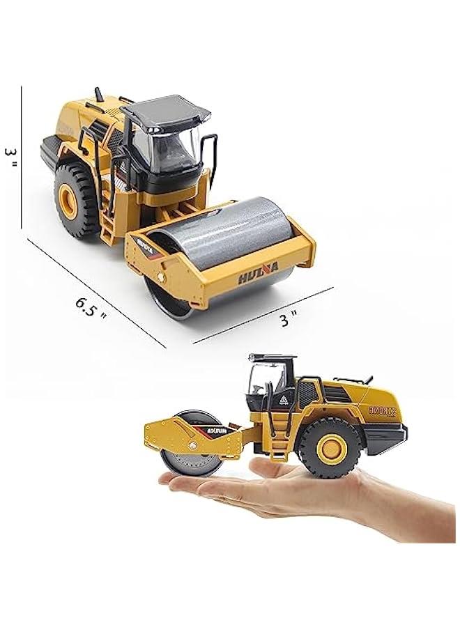 Die-cast Road Roller Toys 1/50 Scale Metal Engineering Road Planer Vehicle Truck Toy High Detail Construction Vehicles Model Road Roller Decoration Toy Kids