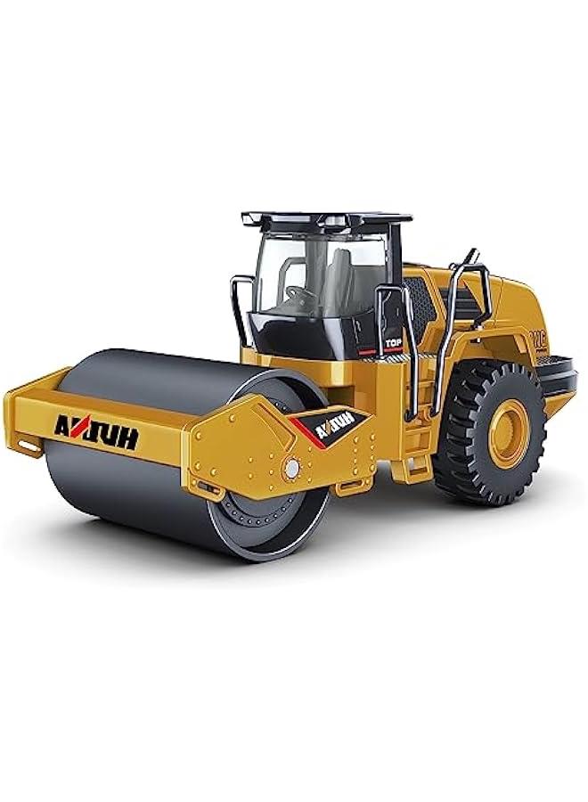 Die-cast Road Roller Toys 1/50 Scale Metal Engineering Road Planer Vehicle Truck Toy High Detail Construction Vehicles Model Road Roller Decoration Toy Kids