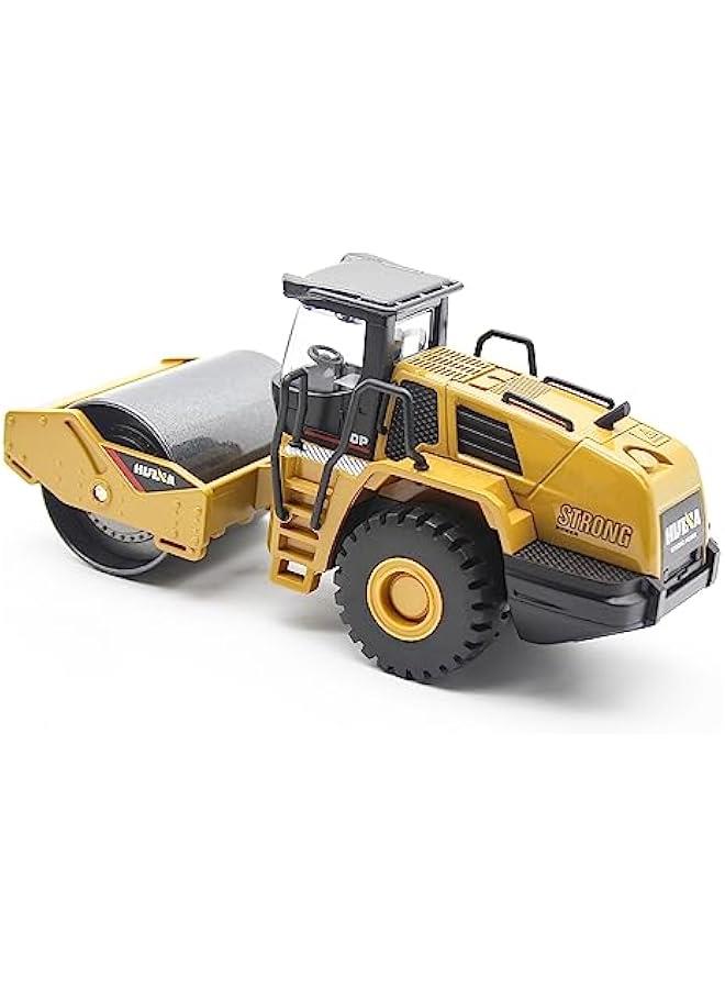 Die-cast Road Roller Toys 1/50 Scale Metal Engineering Road Planer Vehicle Truck Toy High Detail Construction Vehicles Model Road Roller Decoration Toy Kids