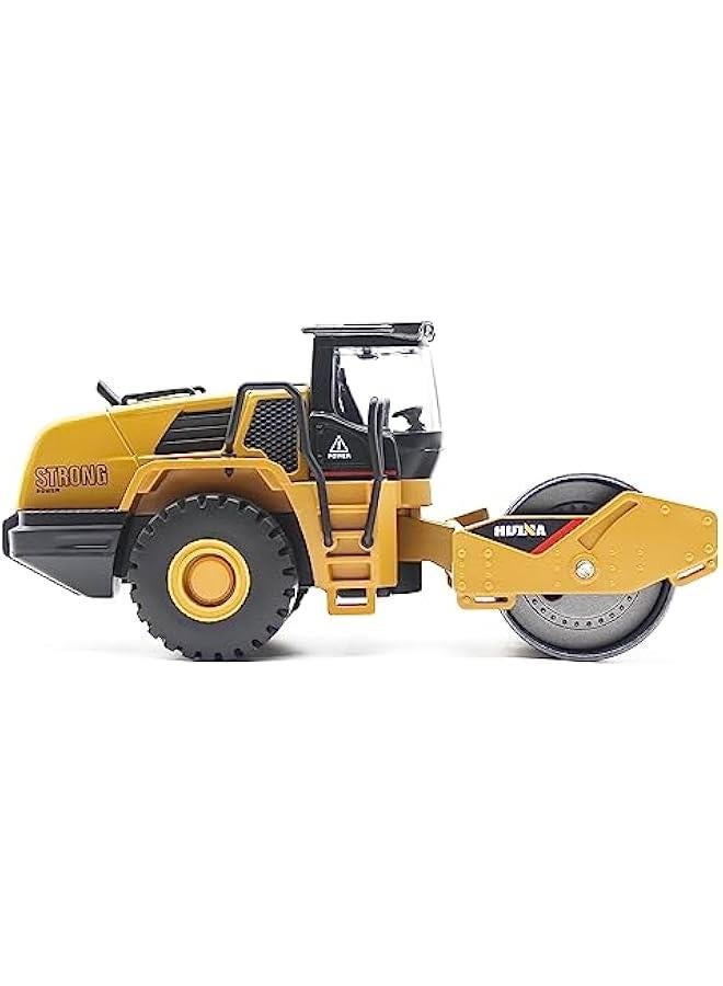 Die-cast Road Roller Toys 1/50 Scale Metal Engineering Road Planer Vehicle Truck Toy High Detail Construction Vehicles Model Road Roller Decoration Toy Kids