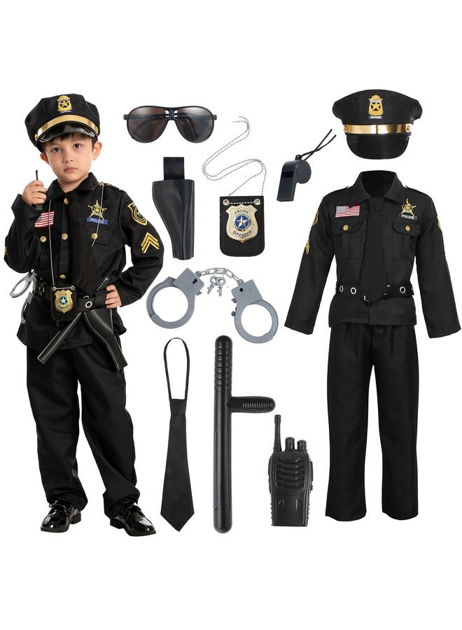 Police Costume For Kids, Cop Costume Outfit Set For Halloween Role-Playing, Carnival Cosplay, Themed Parties (Small (5-7 Yr))