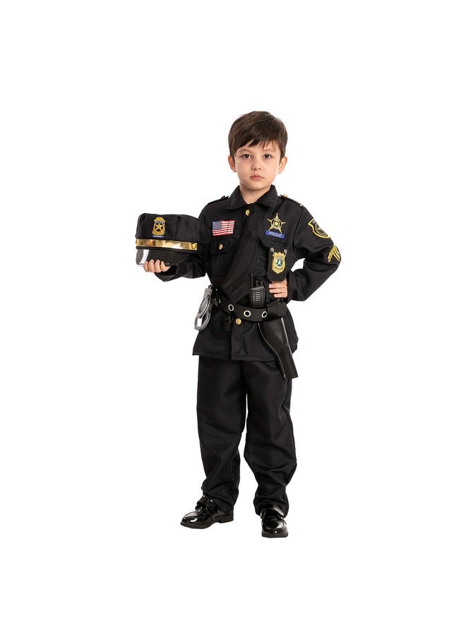 Police Costume For Kids, Cop Costume Outfit Set For Halloween Role-Playing, Carnival Cosplay, Themed Parties (Small (5-7 Yr))