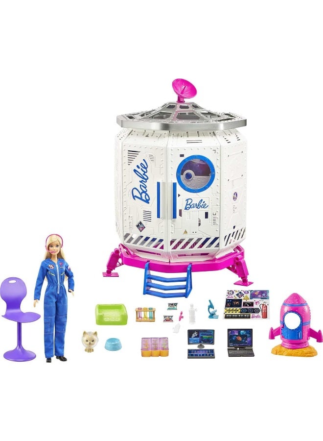 Barbie Space Discovery Space Station Playset with Space Explorer Doll, Puppy, Workstation, Satellite Space Scenes & 20 Space Station Items