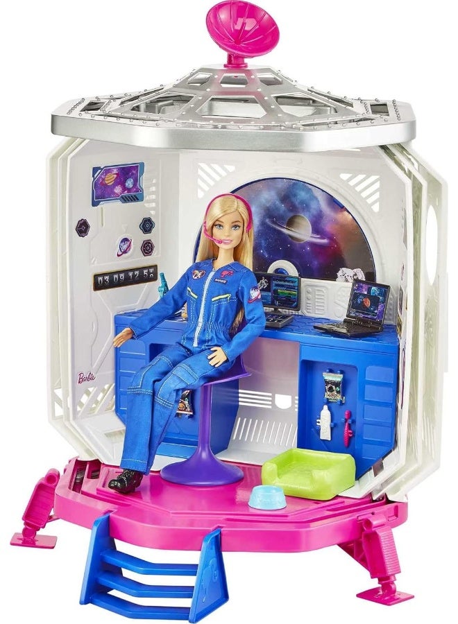 Barbie Space Discovery Space Station Playset with Space Explorer Doll, Puppy, Workstation, Satellite Space Scenes & 20 Space Station Items