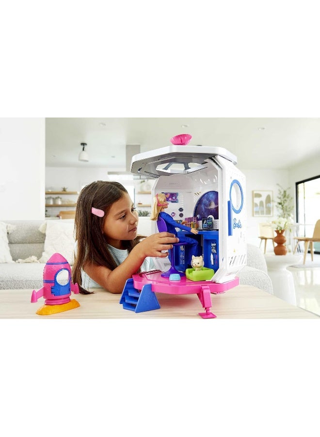 Barbie Space Discovery Space Station Playset with Space Explorer Doll, Puppy, Workstation, Satellite Space Scenes & 20 Space Station Items