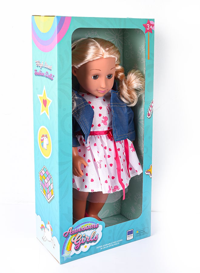 Awesome Girls Clara Doll 18 Inch | Fashion Doll with Rooted Hair & Inset Eyes | Safe, Hypoallergenic, Non-Toxic, BPA-Free | Inspires Creativity & Aspirational Play