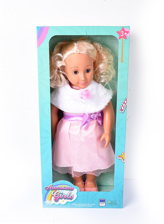 Awesome Girls Rosalind Doll 18 Inch | Fashion Doll with Rooted Hair & Inset Eyes | Hypoallergenic, Non-Toxic, BPA-Free | Inspires Creative Play & Leadership