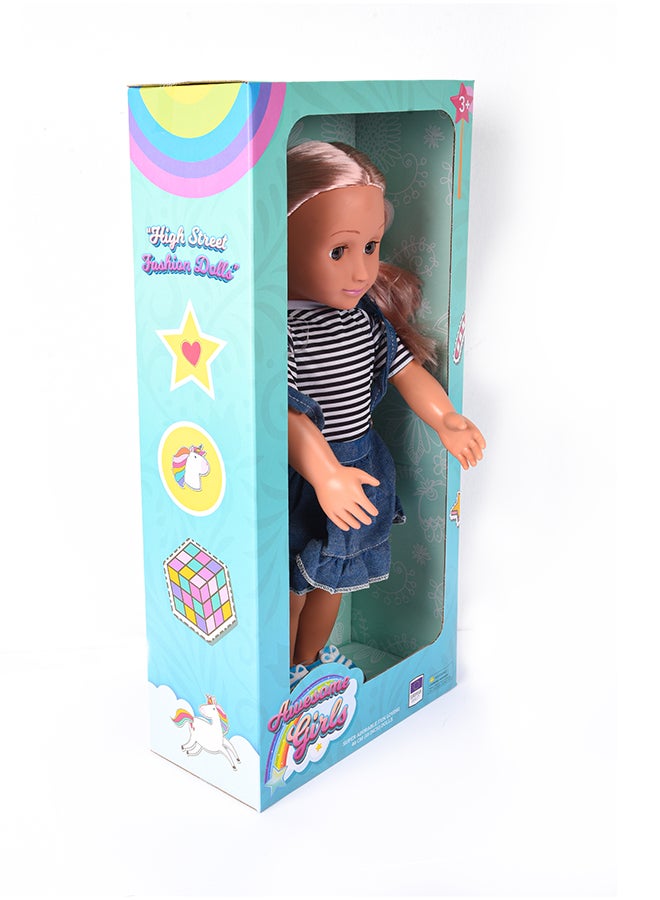 Awesome Girls Eileen Doll 18 Inch | Fashion Doll with Rooted Hair & Inset Eyes | Safe, Hypoallergenic, Non-Toxic, BPA-Free | Perfect for Creative & Imaginative Play