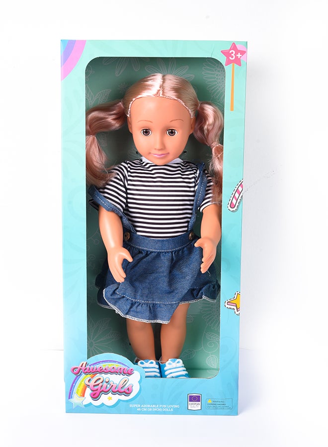 Awesome Girls Eileen Doll 18 Inch | Fashion Doll with Rooted Hair & Inset Eyes | Safe, Hypoallergenic, Non-Toxic, BPA-Free | Perfect for Creative & Imaginative Play