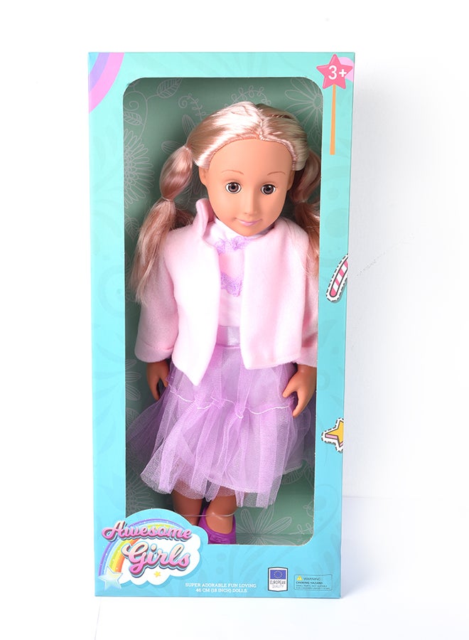 Awesome Girls Bonnie Doll 18 Inch | Fashion Doll with Rooted Hair & Inset Eyes | Hypoallergenic, Non-Toxic, BPA-Free | Encourages Creative Play & Style