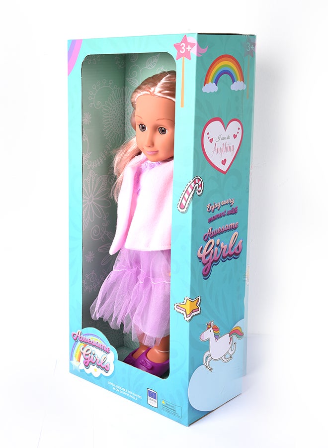 Awesome Girls Bonnie Doll 18 Inch | Fashion Doll with Rooted Hair & Inset Eyes | Hypoallergenic, Non-Toxic, BPA-Free | Encourages Creative Play & Style