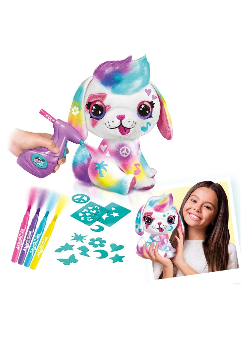 Canal Toys | Puppy Airbrush Plush | Spray Art Kit | Creative Fun | DIY Customizable Plush