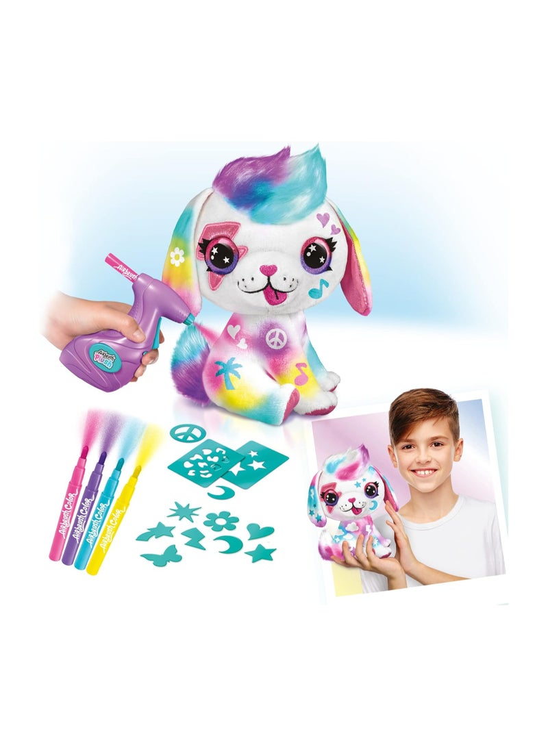 Canal Toys | Puppy Airbrush Plush | Spray Art Kit | Creative Fun | DIY Customizable Plush