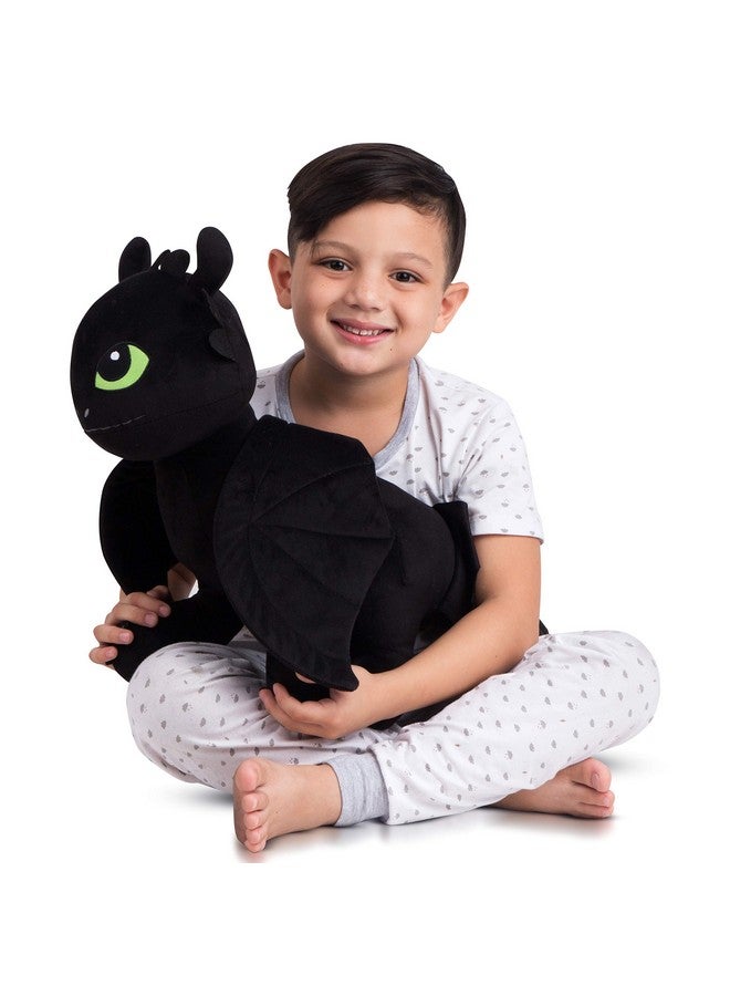 Kids Bedding Super Soft Plush Cuddle Pillow Buddy, One Size, How To Train Your Dragon Toothless, Black