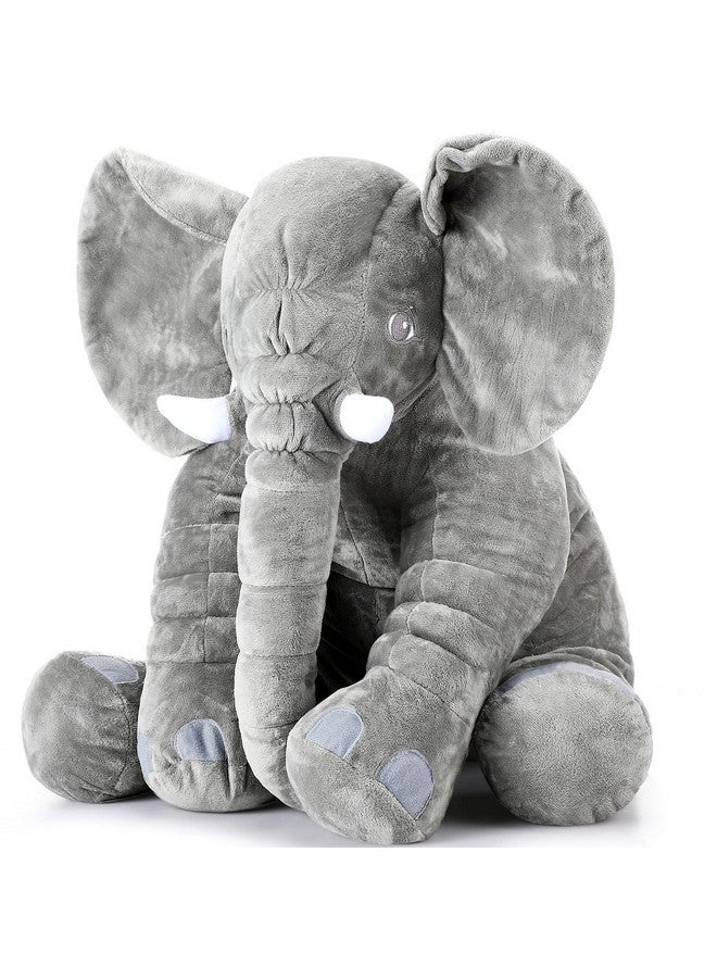 Giant Stuffed Elephant Plush Animal Toy Back To School Party Favor Huge Stuffed Elephant Soft Elephant Large Stuffed Animal Doll Gray Elephant Plush For Kids Girlfriend Home Decor(31.5 Inch)