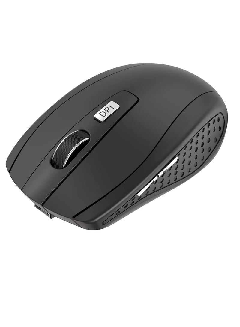 Wireless Mouse, Rechargeable Comfortable Office Mouse, Adjustable Dpi Portable Gaming Mouse, Compact And Lightweight Noiseless Mouse For Pc Laptop Notebook, (1pc, Black)