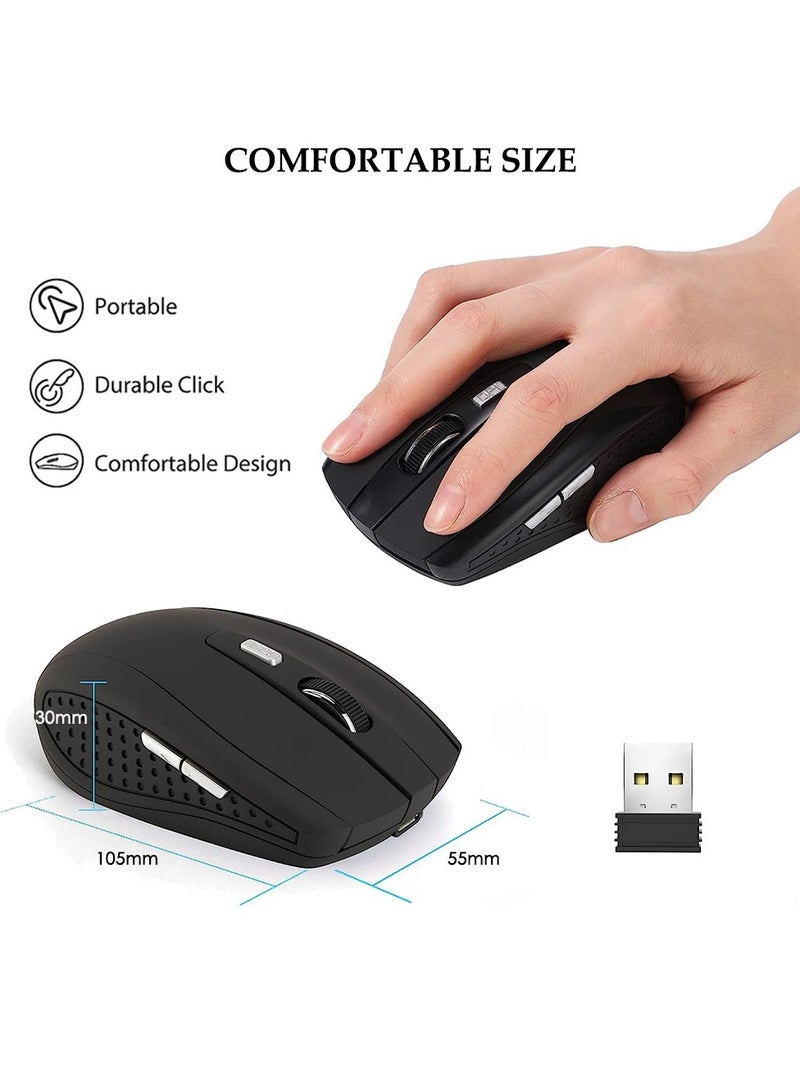 Wireless Mouse, Rechargeable Comfortable Office Mouse, Adjustable Dpi Portable Gaming Mouse, Compact And Lightweight Noiseless Mouse For Pc Laptop Notebook, (1pc, Black)