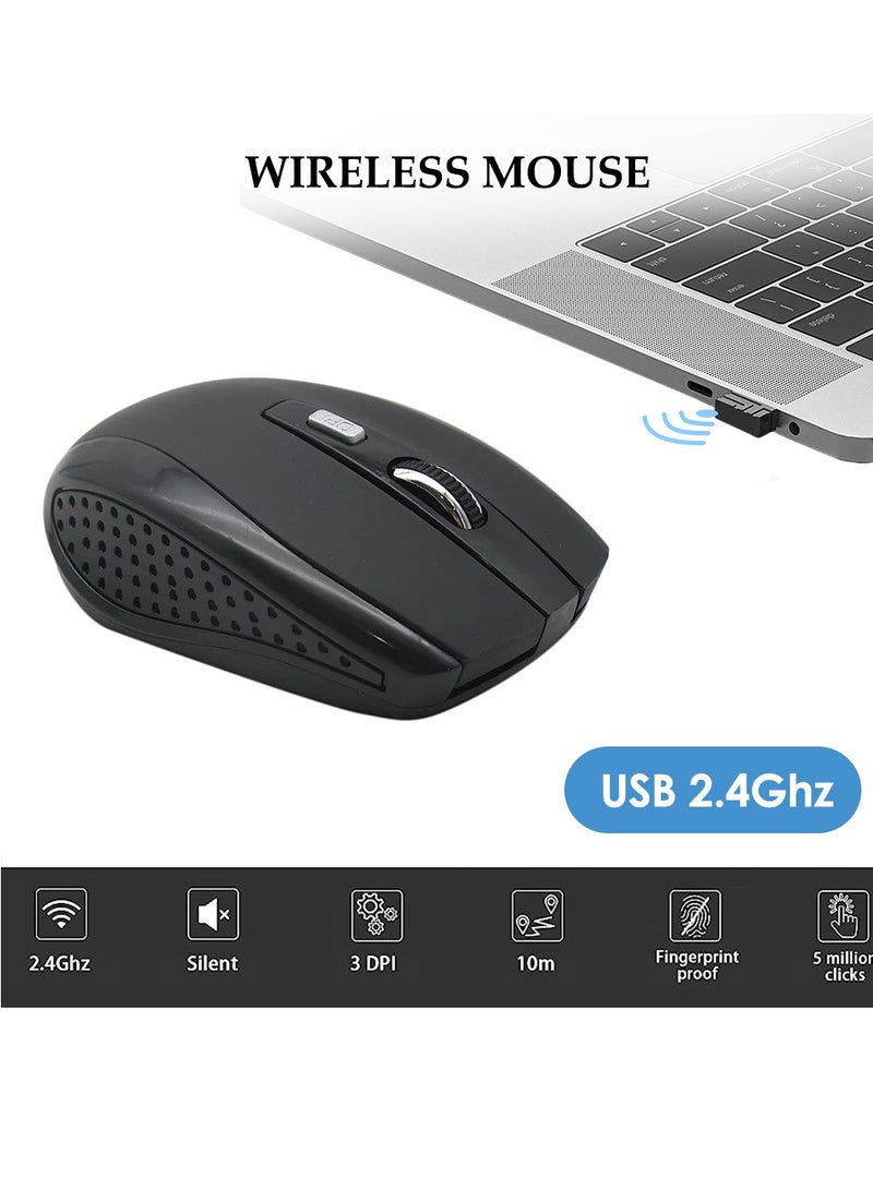 Wireless Mouse, Rechargeable Comfortable Office Mouse, Adjustable Dpi Portable Gaming Mouse, Compact And Lightweight Noiseless Mouse For Pc Laptop Notebook, (1pc, Black)