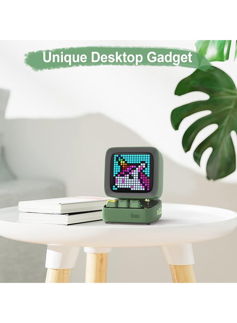Divoom Ditoo Pro Bluetooth Mini Speaker – Retro Pixel Display, 10W Sound, Custom LED Art, Green