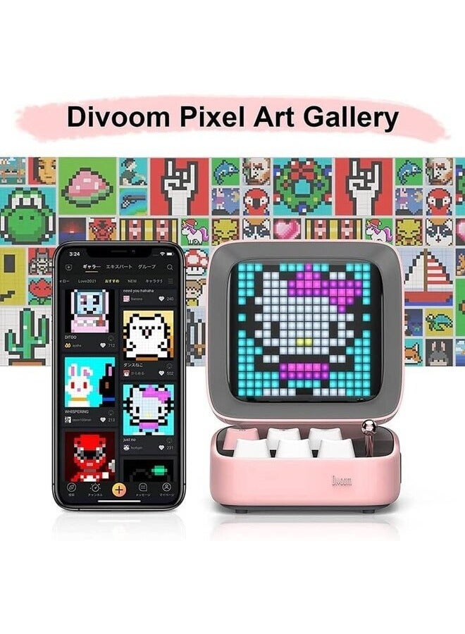 Divoom Ditoo Pro Bluetooth Mini Speaker - Pink