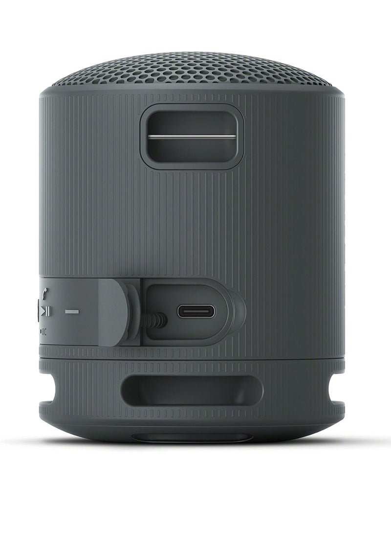 SRS-XB100 Wireless Bluetooth Portable Lightweight Super-Compact Travel Speaker, Extra-Durable IP67 Waterproof & Dustproof, 16 Hour Battery, Versatile Strap, and Hands-Free Calling New Black