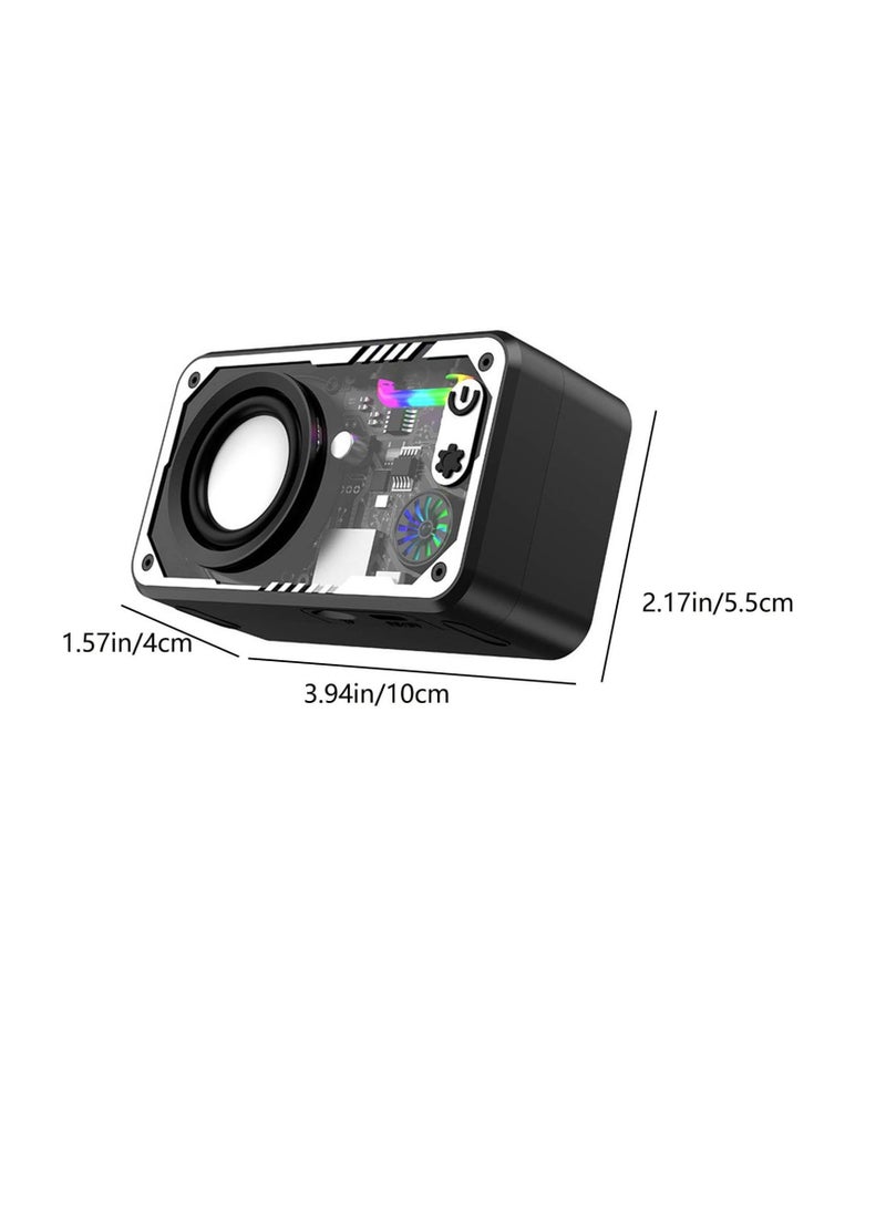 Portable Bluetooth Speaker, Bluetooth Speaker Loud, Wireless Bluetooth 5.3 Speaker with Color RGB Light, Device Serial Connection Double Speaker, Transparent Bluetooth Sound for Indoor, Outdoor