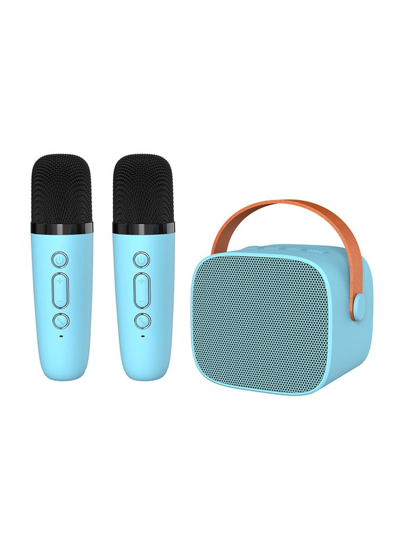 Wireless Bluetooth Speaker Set, Karaoke Machine for Kids Adults, Portable Handheld Bluetooth Karaoke Machine with 2 Microphones for Kids Adults Home Party Birthday (Blue)