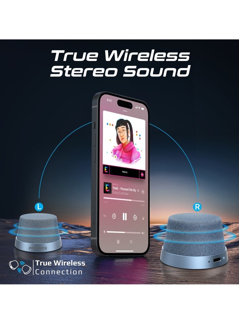 Bluetooth Magnetic Base Speaker, 3W True Wireless Portable Speaker with HD Sound, 40mm Dynamic Drivers, Long-Lasting 12H Playtime, and Bluetooth V5.3 for iPhone 16, Galaxy S25, Punch - Navy Blue
